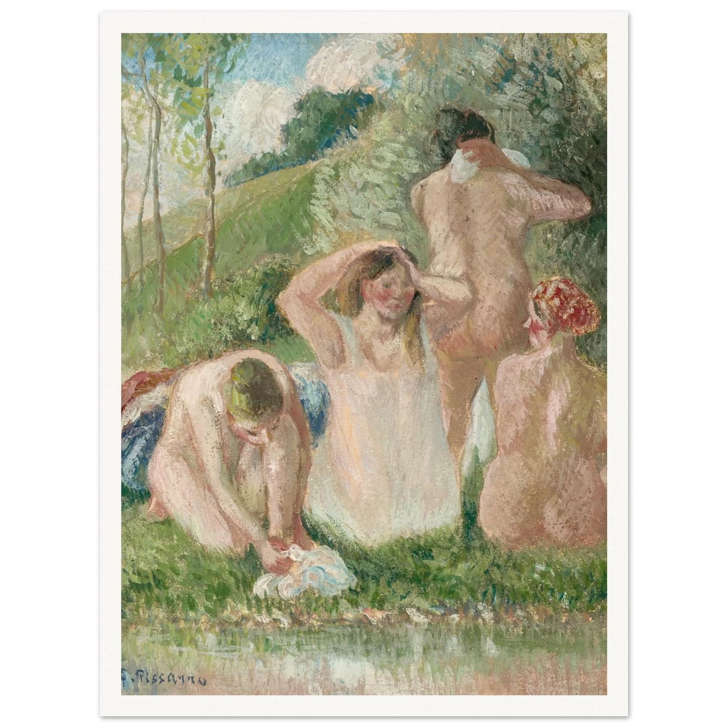 Groupe de baigneuses (circa 1901) Art Print | Camille Pissarro-Quipham Collections