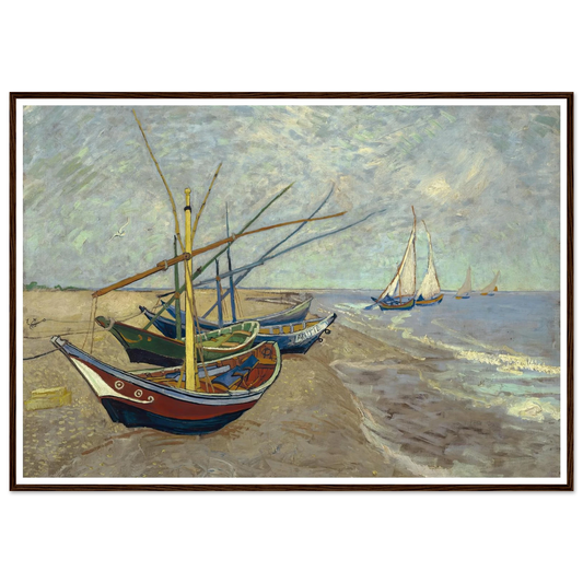 Fishing boats on the beach at Les Saintes-Maries-de-la-Mer (1888) Art Print | Vincent van Gogh-Quipham Collections