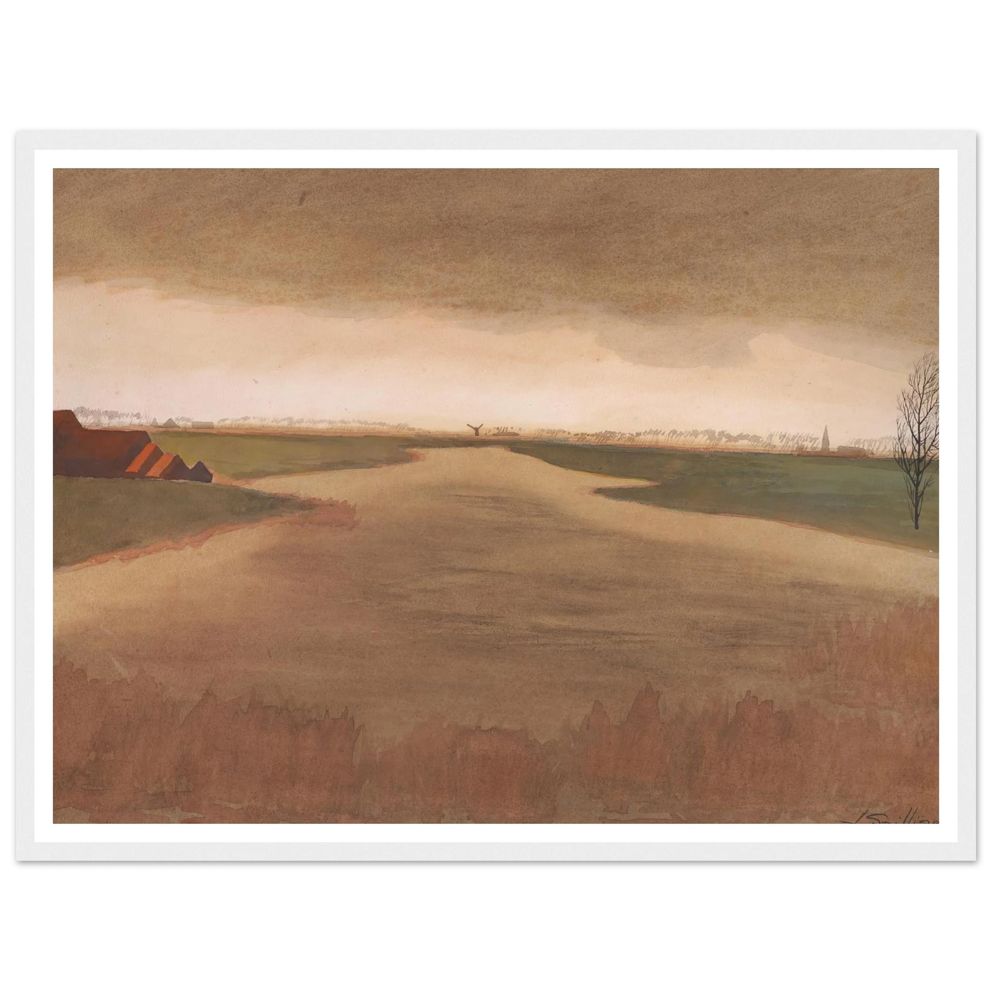 Landschap – Keignaertkreek te Zandvoorde (1931) Art Print | Leon Spilliaert-Quipham Collections