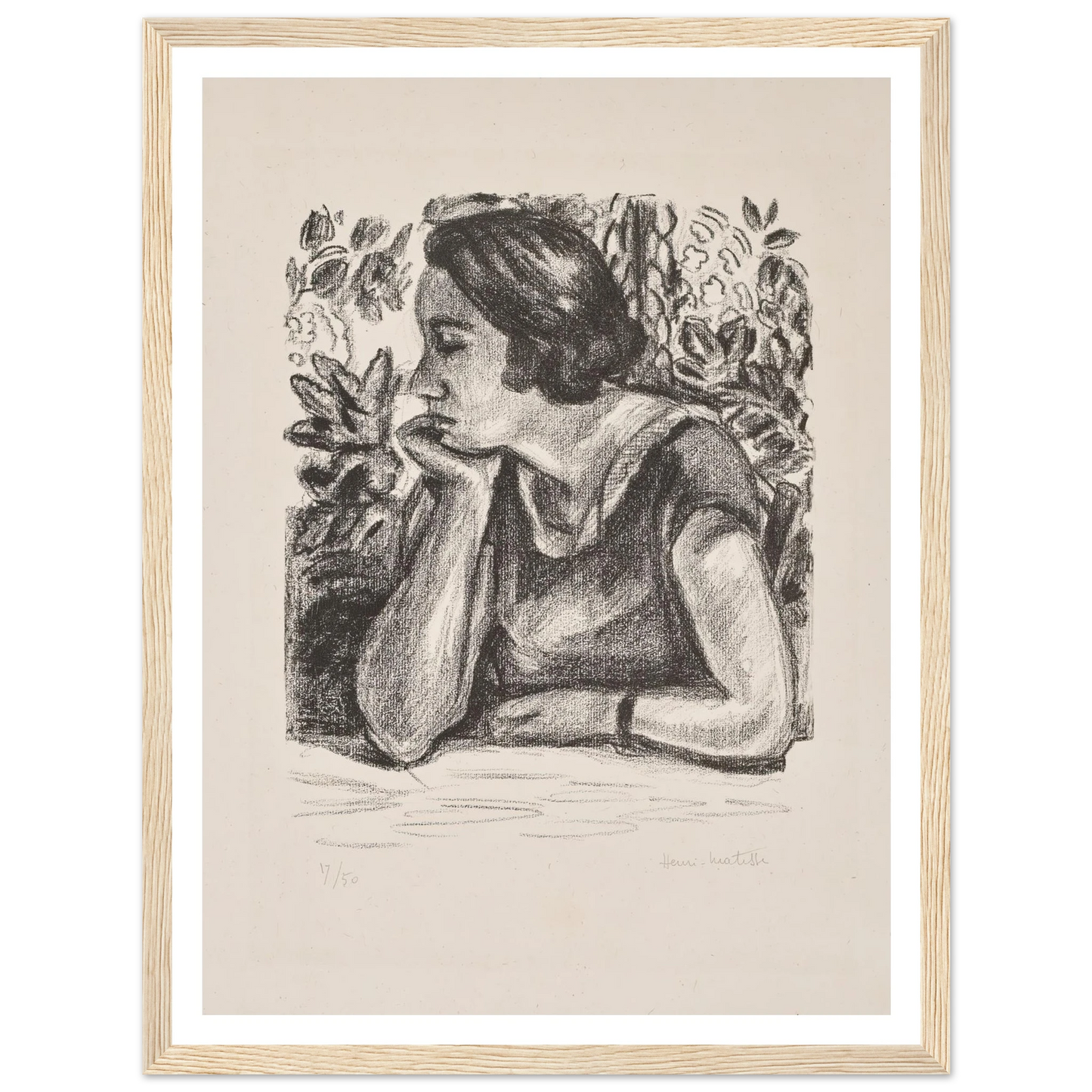 Visage de profil reposant sur un bras (1924) Art Print | Henri Matisse-Quipham Collections