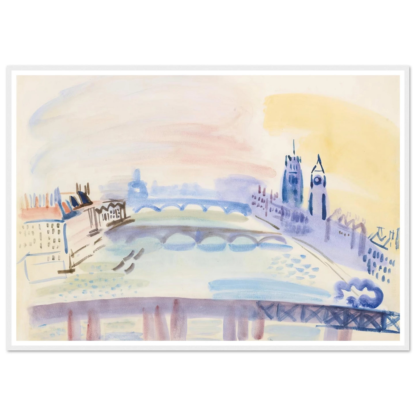 La Tamise, Londres (ca 1932) Art Print | Raoul Dufy-Quipham Collections