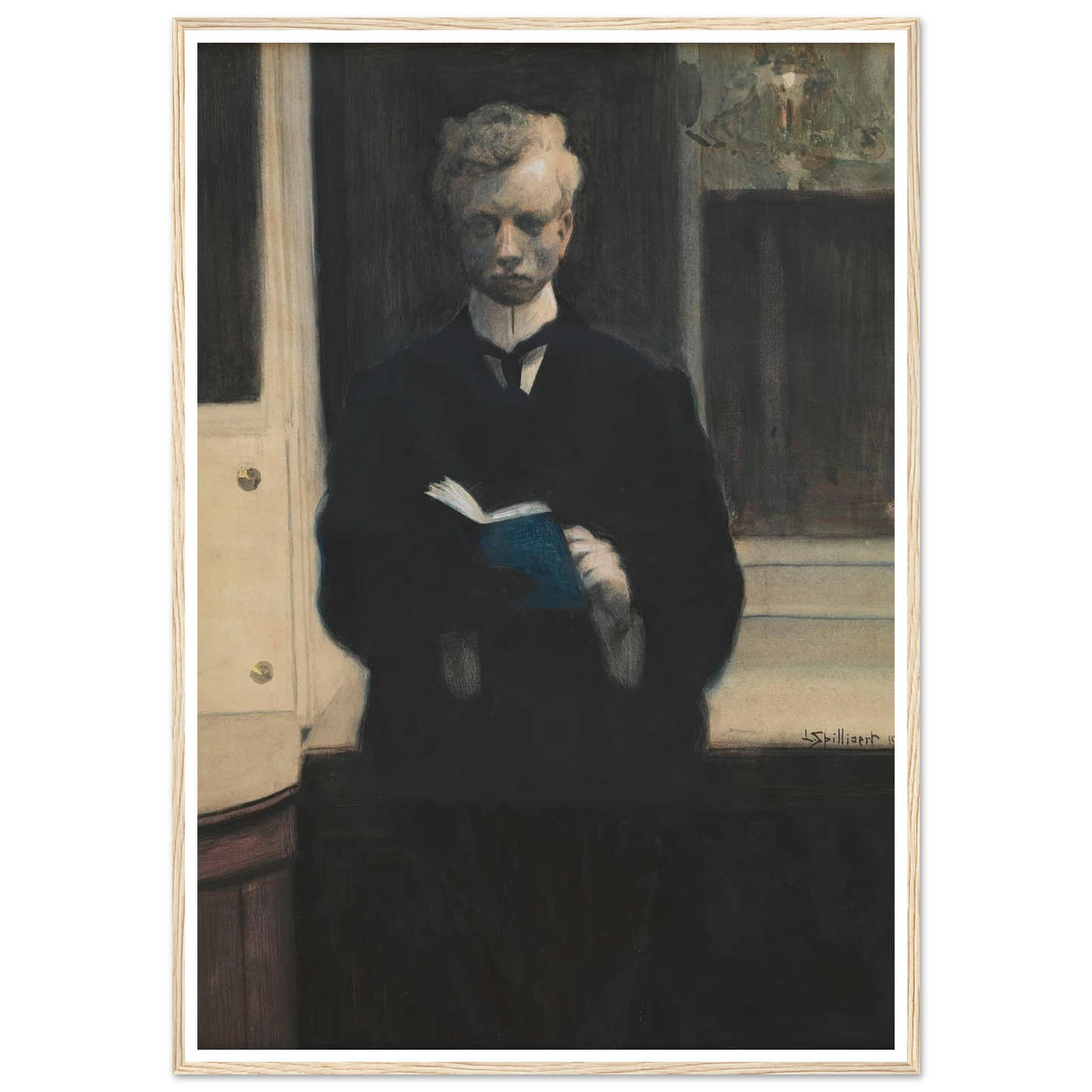 Self Portrait with Blue Sketchbook (1907) Art Print | Leon Spilliaert-Quipham Collections