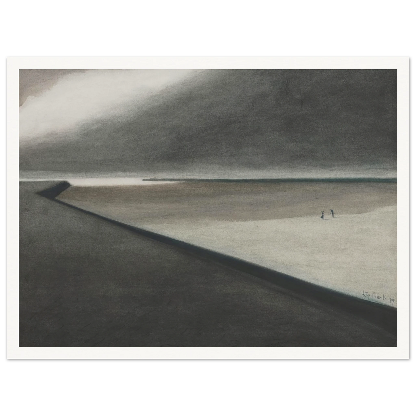 Digue et plage (1907) Art Print | Leon Spilliaert-Quipham Collections