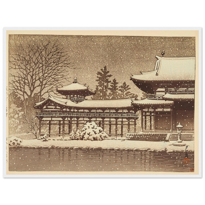 Hoodo no bosetsu (Evening snow at Phoenix Hall) (1951) Art Print | Kawase Hasui-Quipham Collections