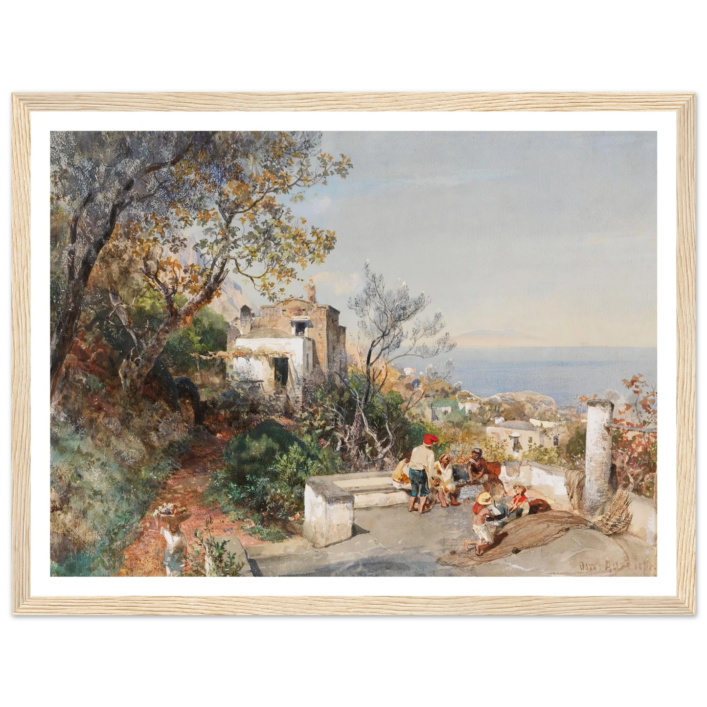 Blick über die Bucht von Neapel (1880) Art Print | Oswald Achenbach-Quipham Collections