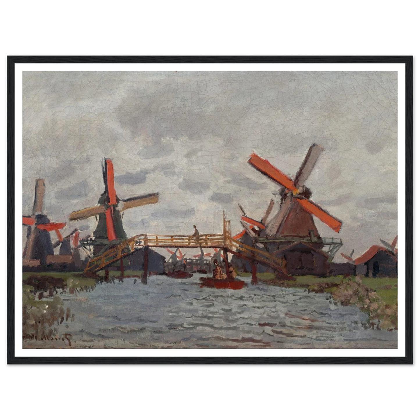 Mills at Westzijderveld near Zaandam (1871) Art Print | Claude Monet-Quipham Collections