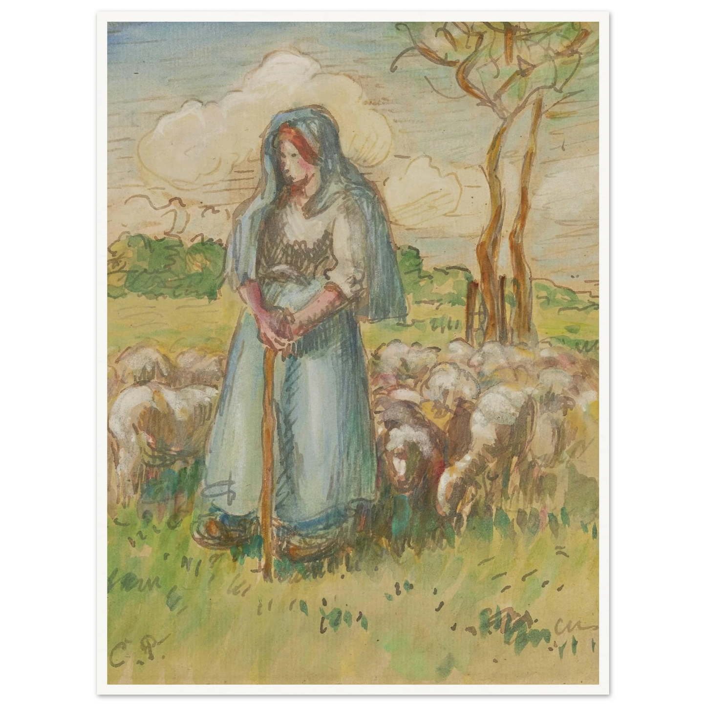 La Bergère Art Print | Camille Pissarro-Quipham Collections