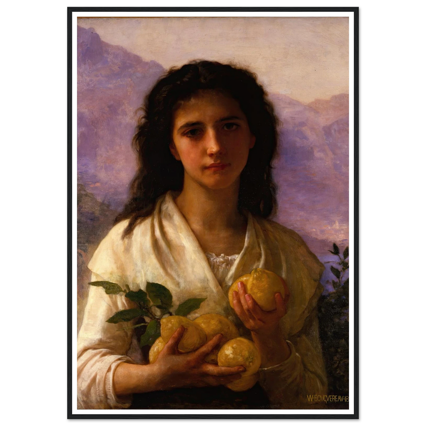 Girl Holding Lemons (1899) Art Print | William Bouguereau-Quipham Collections