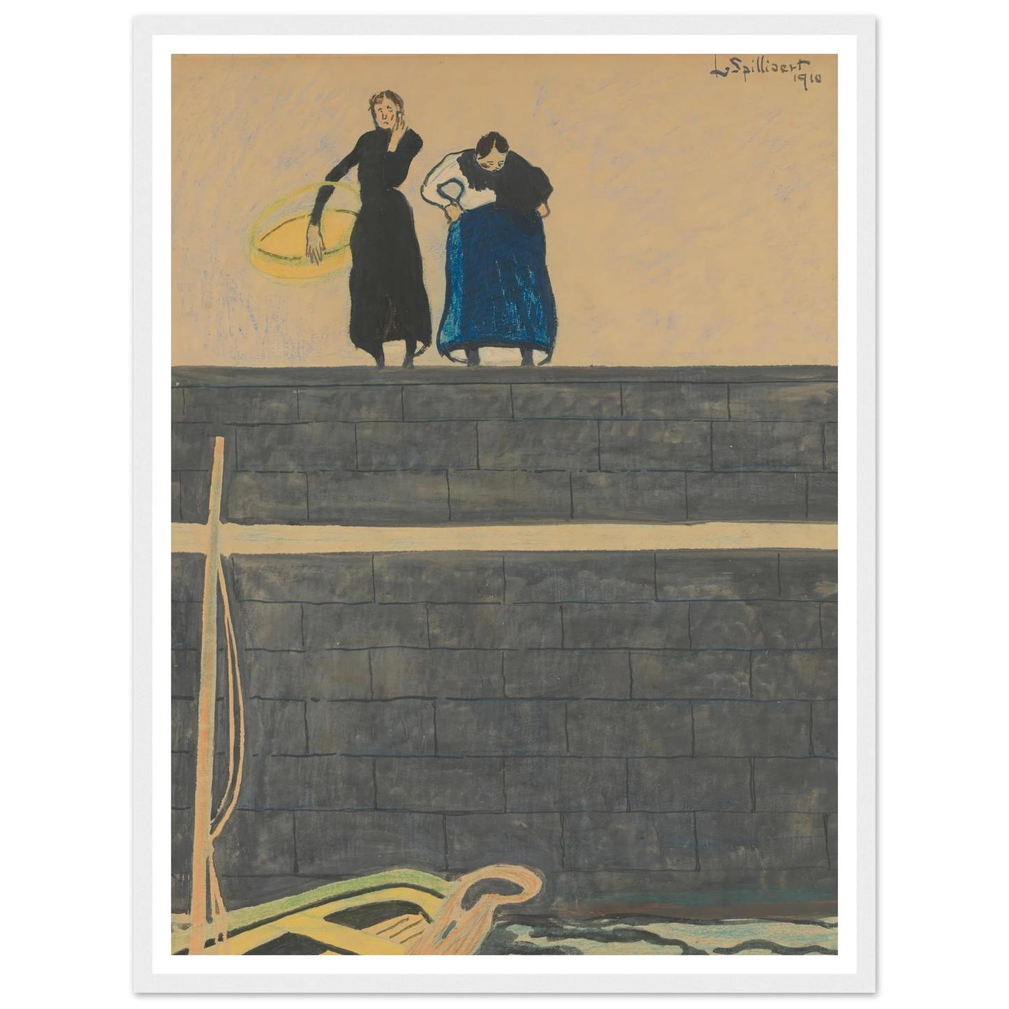 Vissersvrouwen op de kaai (1910) Art Print | Leon Spilliaert-Quipham Collections
