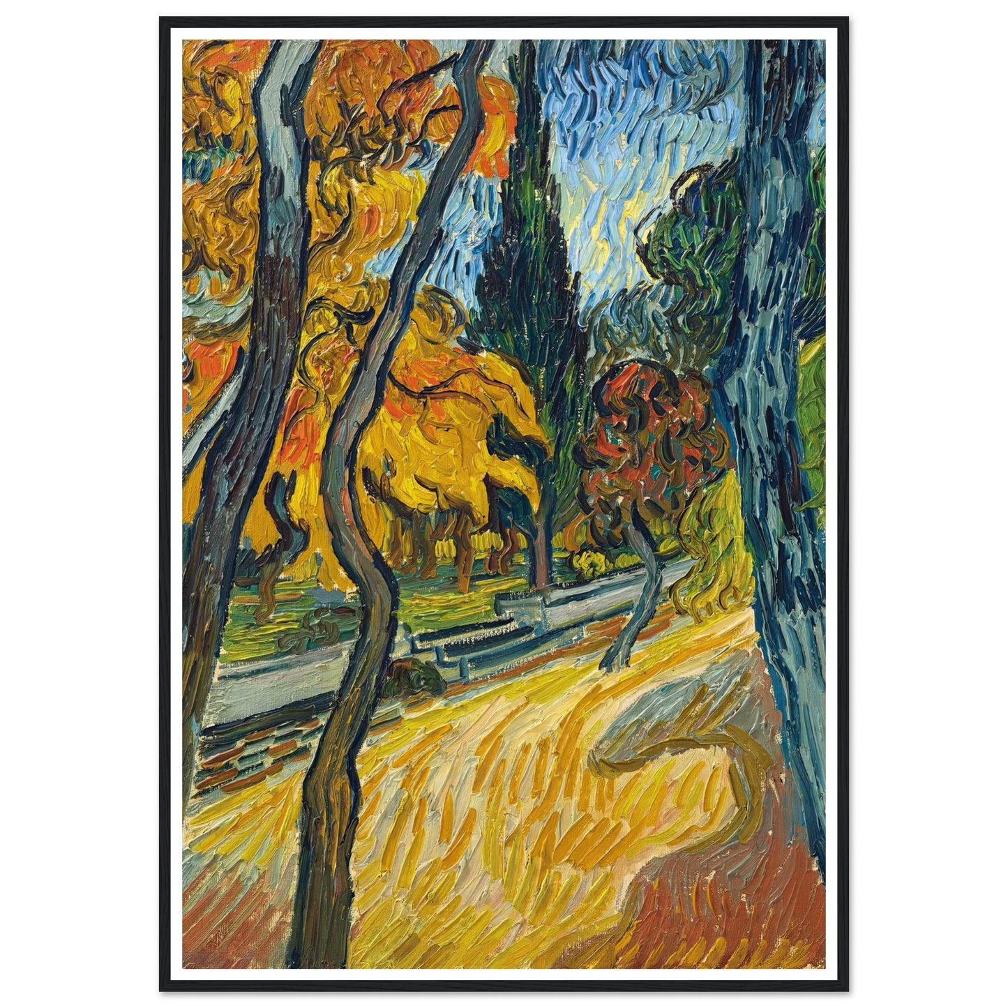Arbres dans le jardin de l’asile (1889) Art Print | Vincent van Gogh-Quipham Collections