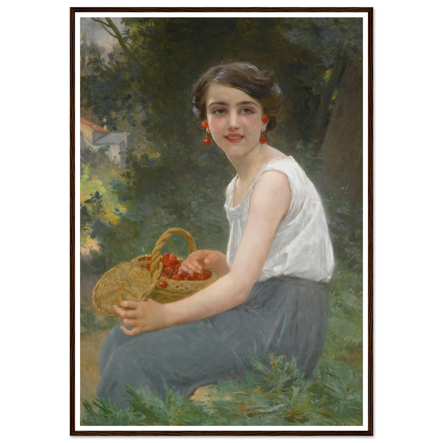The cherry girl Art Print | Guillaume Seignac-Quipham Collections