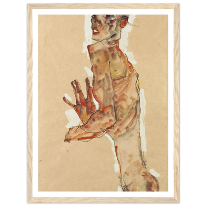 Self-Portrait with Splayed Fingers (1911) Art Print | Egon Schiele-Quipham Collections