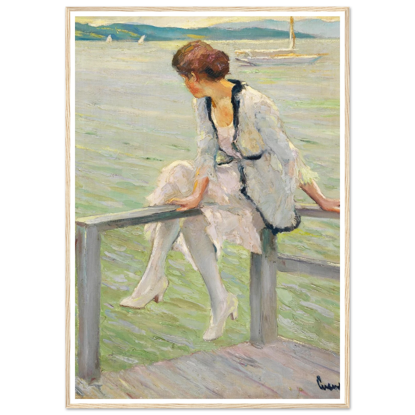 Young woman at Lake Starnberg (1915-1920) Art Print | Edward Cucue-Quipham Collections
