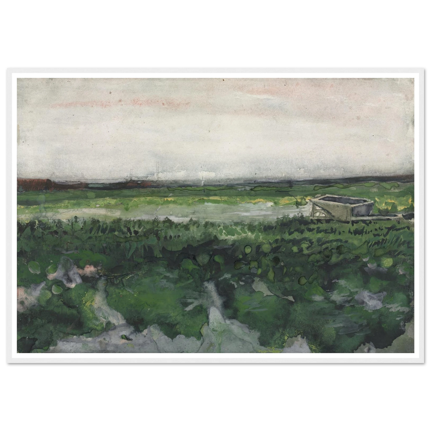 Landscape with Wheelbarrow (1883) Art Print | Vincent van Gogh-Quipham Collections