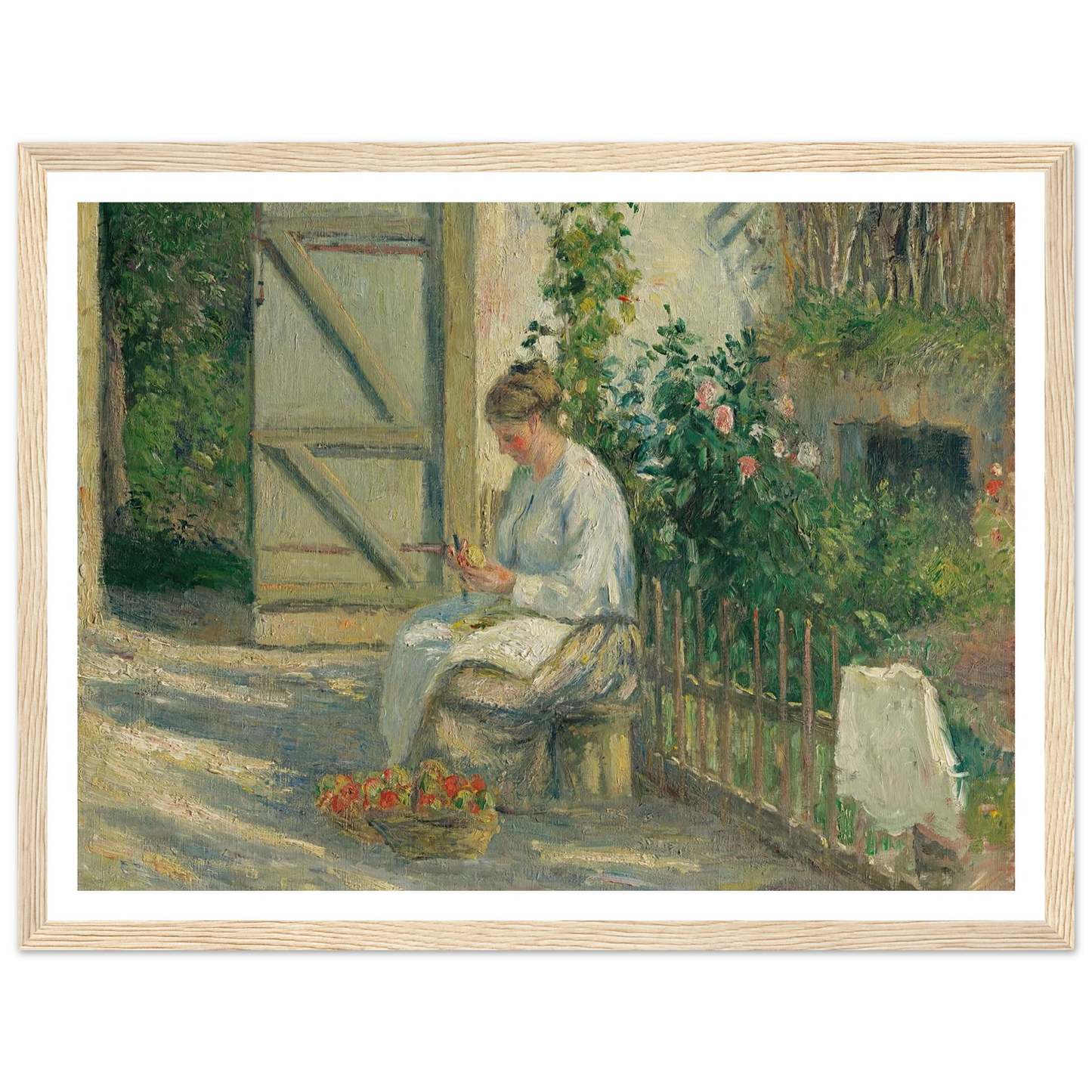 Julie Pissarro épluchant des légumes (1878) Art Print | Camille Pissarro-Quipham Collections