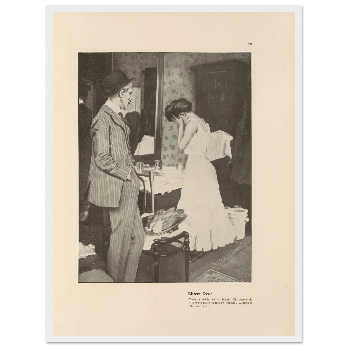 Bittere Reue (1908) Art Print | Ferdinand Freiherr von Reznicek-Quipham Collections
