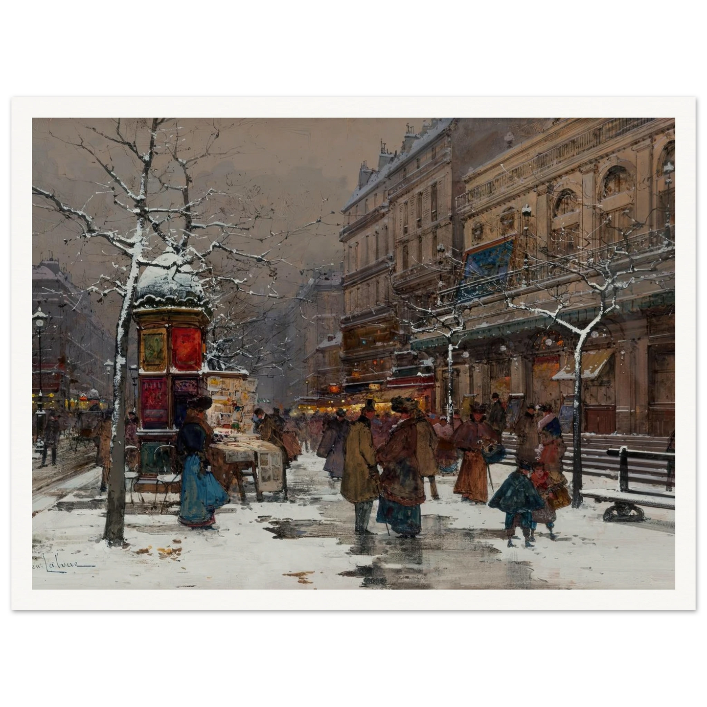 Paris, boulevard en hiver Art Print | Eugene Galien Laloue-Quipham Collections