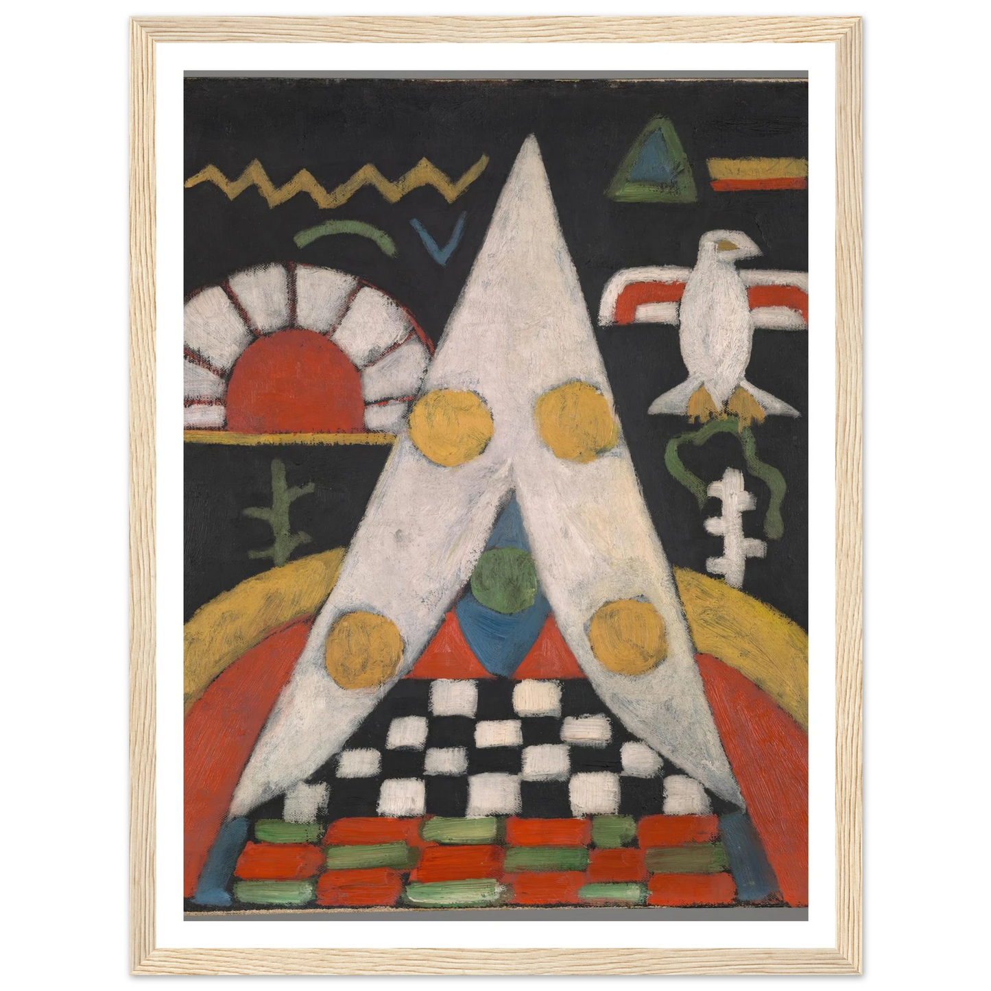 An Abstract Arrangement of American Indian Symbols (1914-1915) Art Print | Marsden Hartley-Quipham Collections