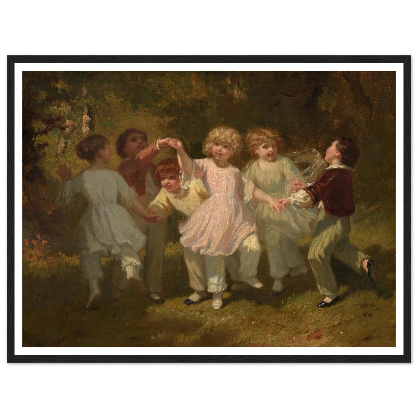 Children Playing in a Park (c. 1860) Art Print | Hugues Merle-Quipham Collections