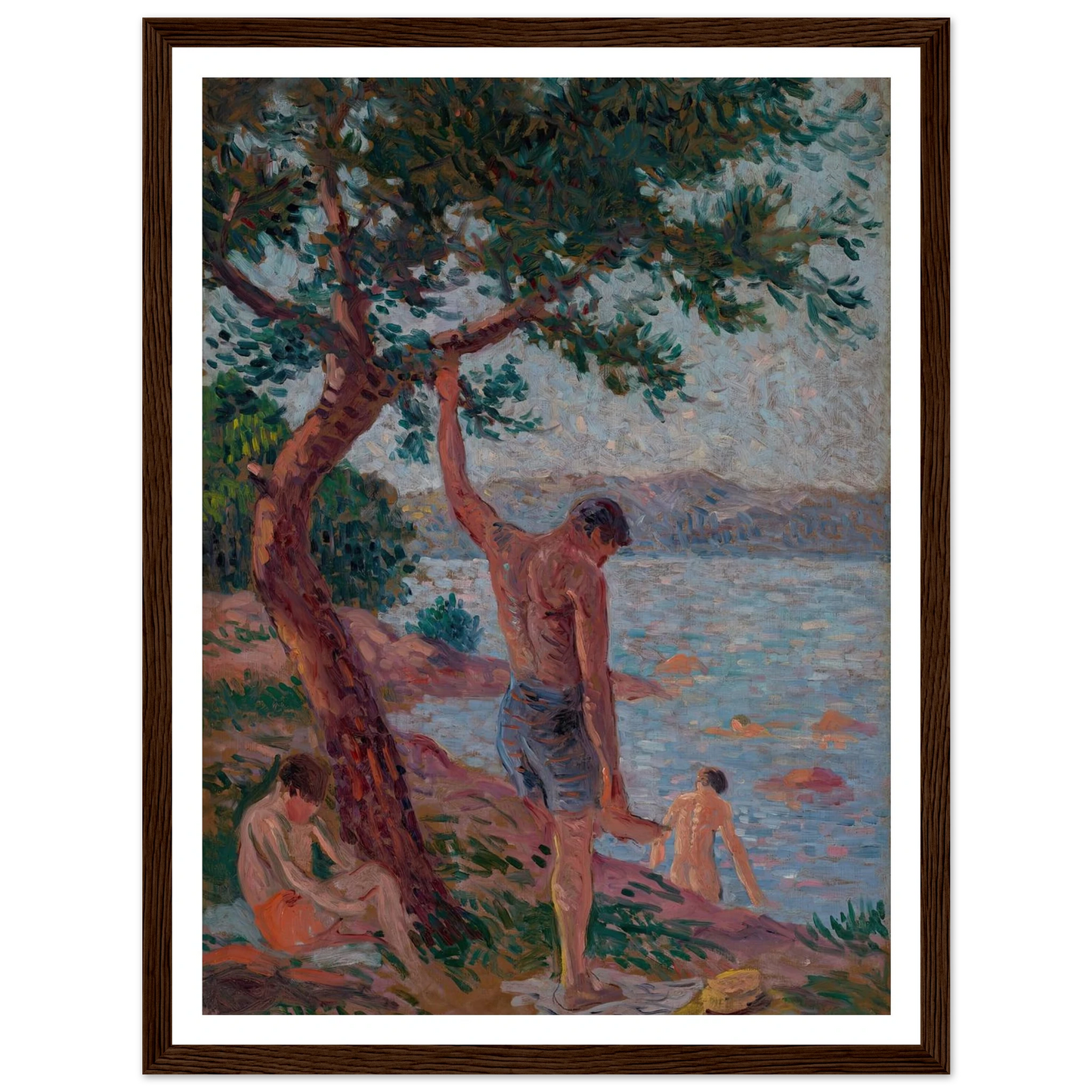 Saint-Tropez, baigneurs sous la pinède (1901) Art Print | Maximilien Luce-Quipham Collections