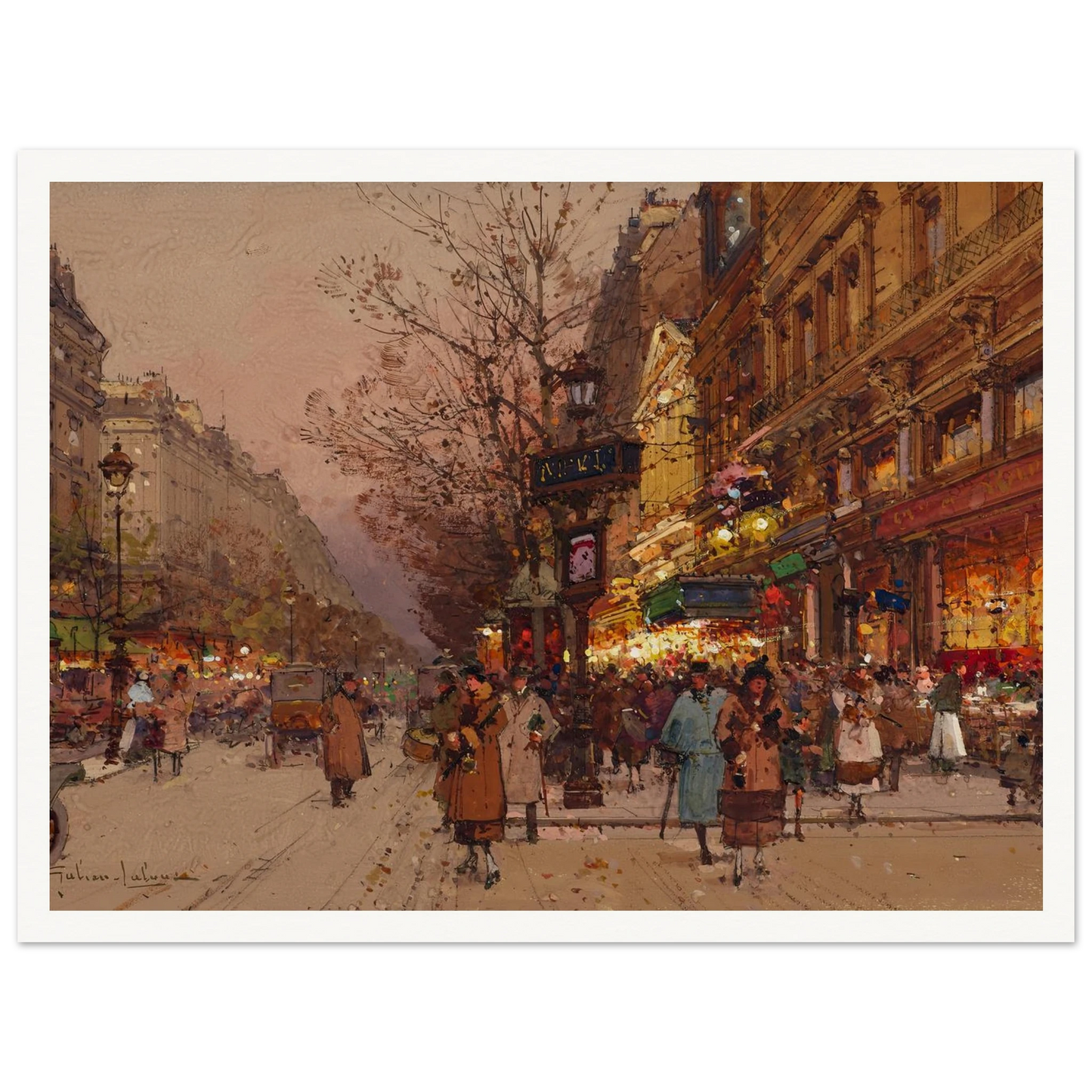 Les Grands Boulevards près du théâtre des variétés Art Print | Eugene Galien Laloue-Quipham Collections