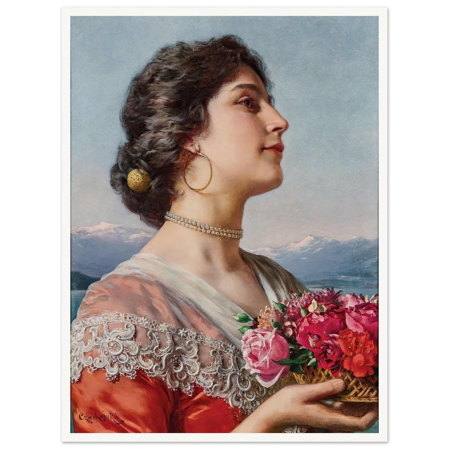 Young flower seller Art Print | Wladyslaw Czachorski-Quipham Collections