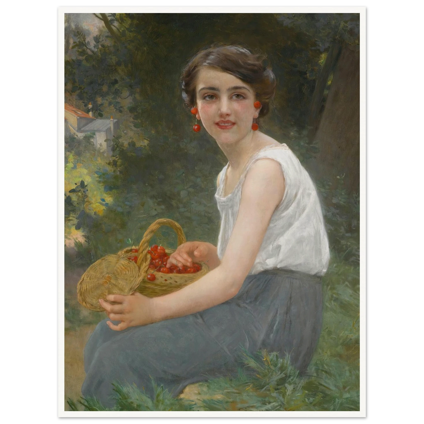 The cherry girl Art Print | Guillaume Seignac-Quipham Collections