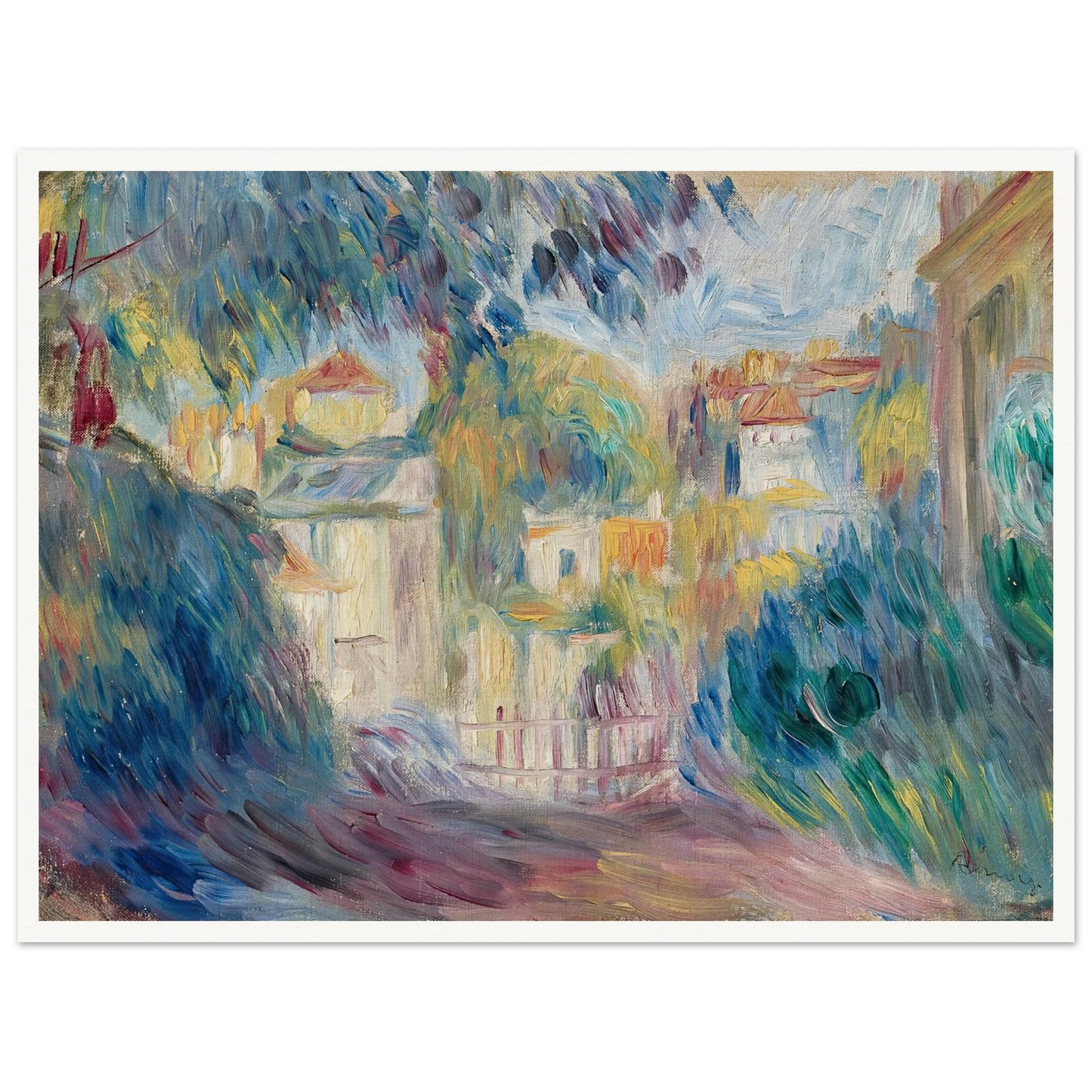 Jardin à Montmartre (1895-1900) Art Print | Pierre Auguste Renoir-Quipham Collections