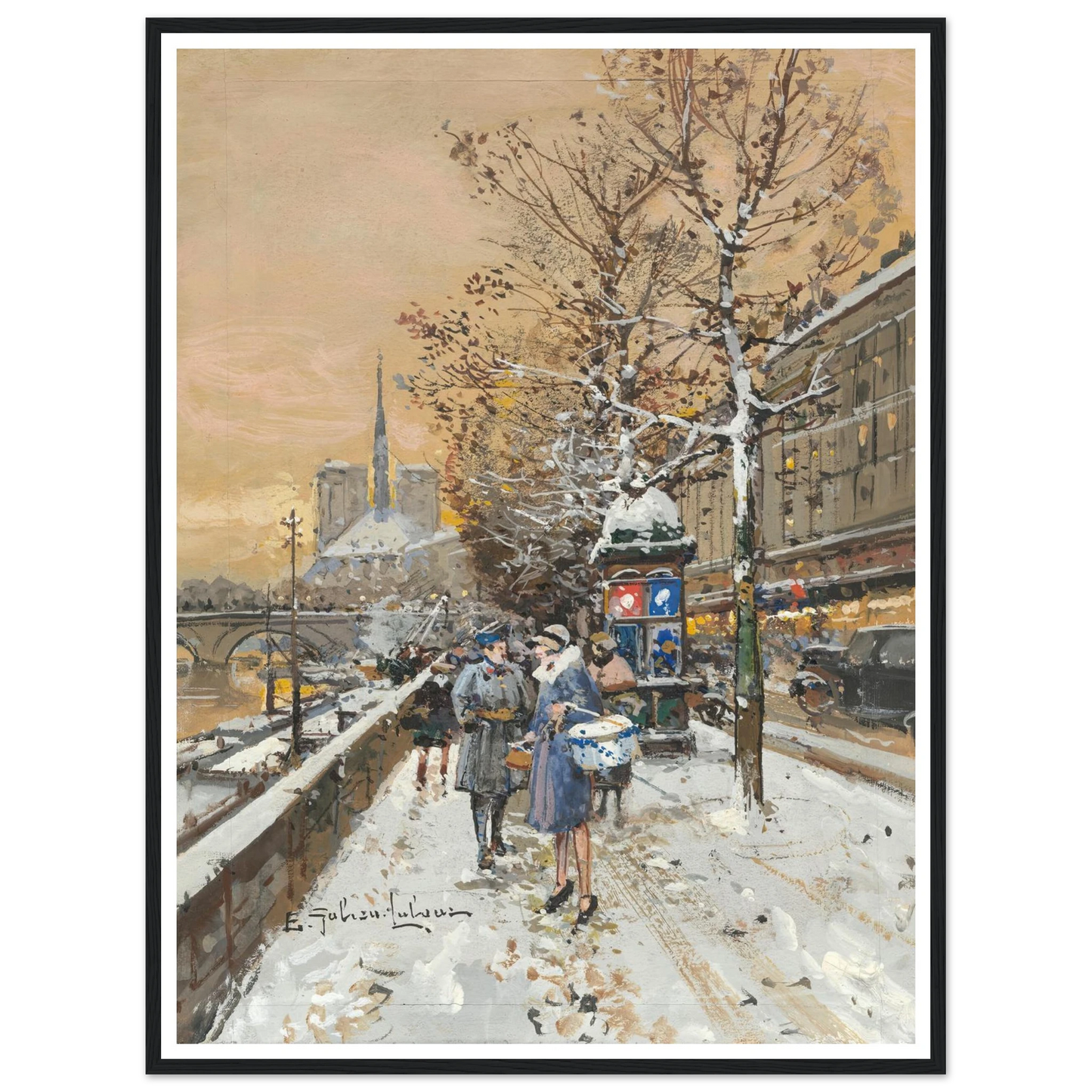 An assignation along the Seine Art Print | Eugene Galien Laloue-Quipham Collections