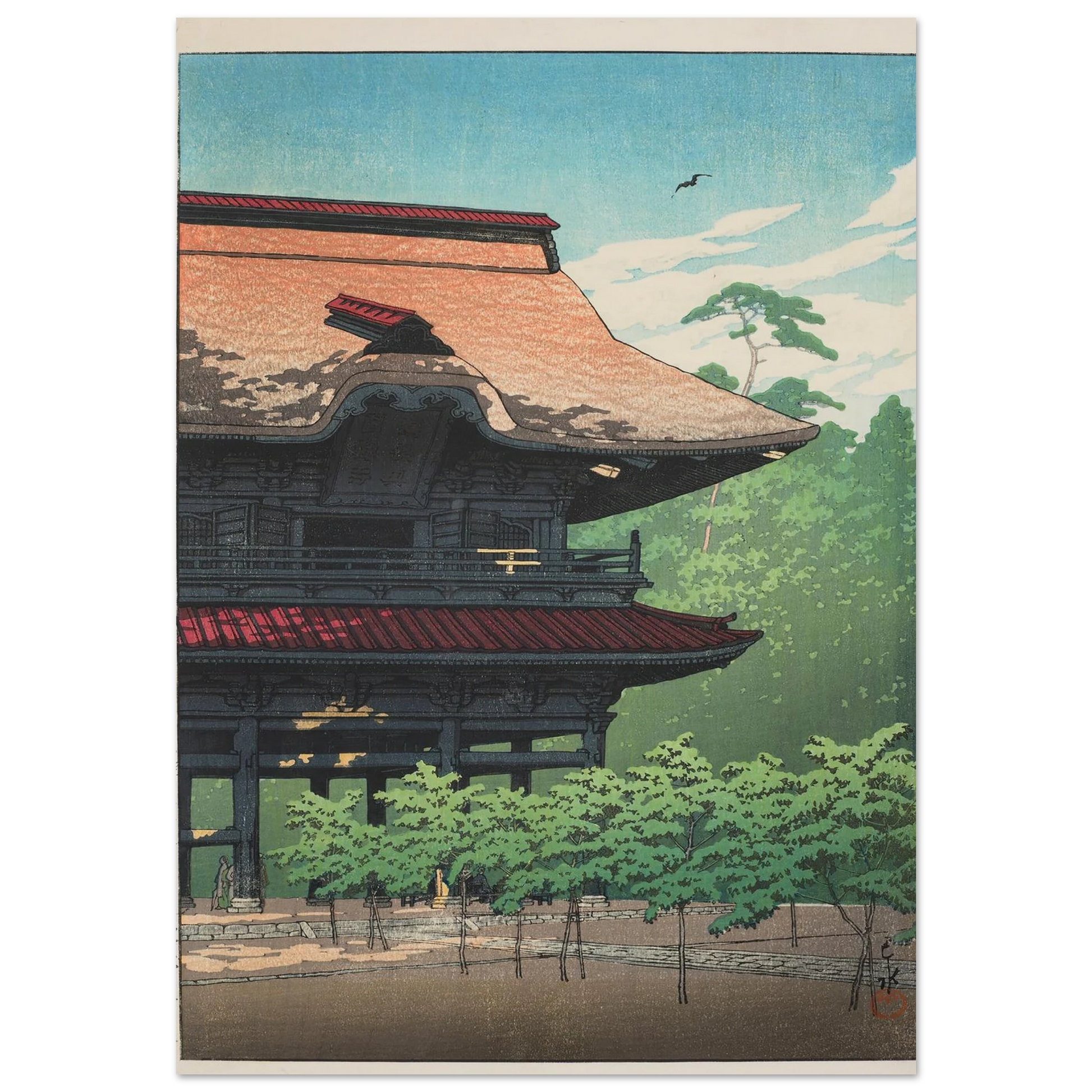 Kamakura Kenchoji (Kenchoji Temple in Kamakura) (1933) Art Print | Kawase Hasui-Quipham Collections