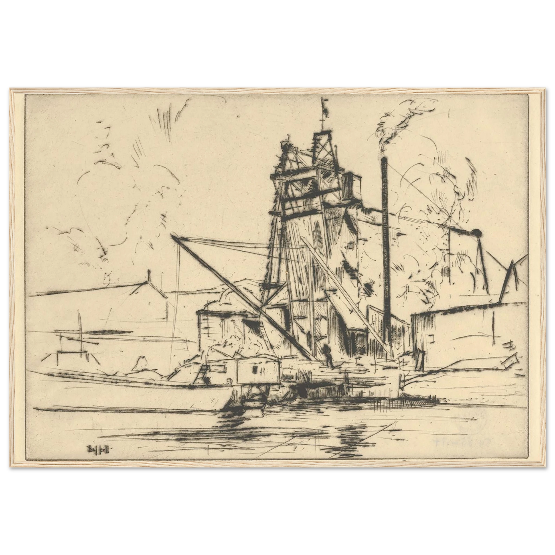 Bridgeport Docks (probably 1918) Art Print | Ernest Haskell-Quipham Collections