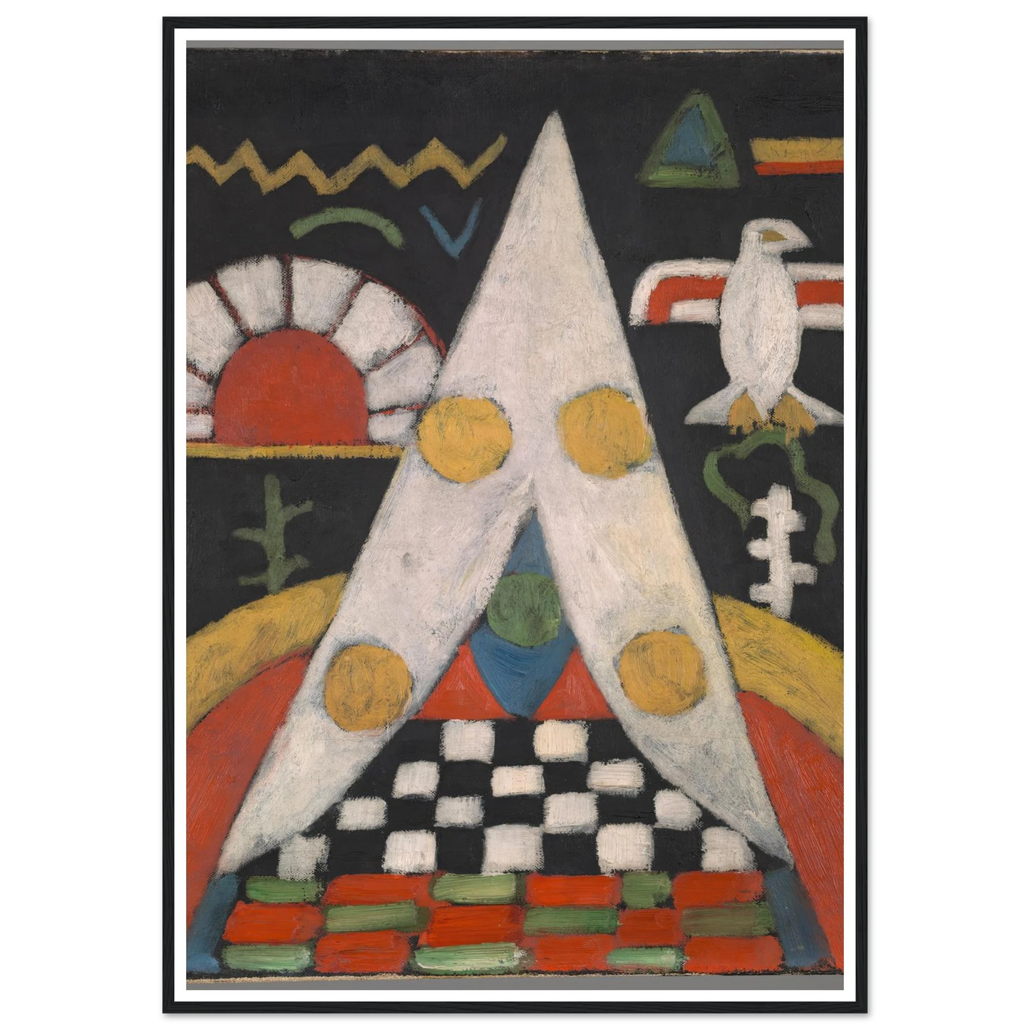 An Abstract Arrangement of American Indian Symbols (1914-1915) Art Print | Marsden Hartley-Quipham Collections