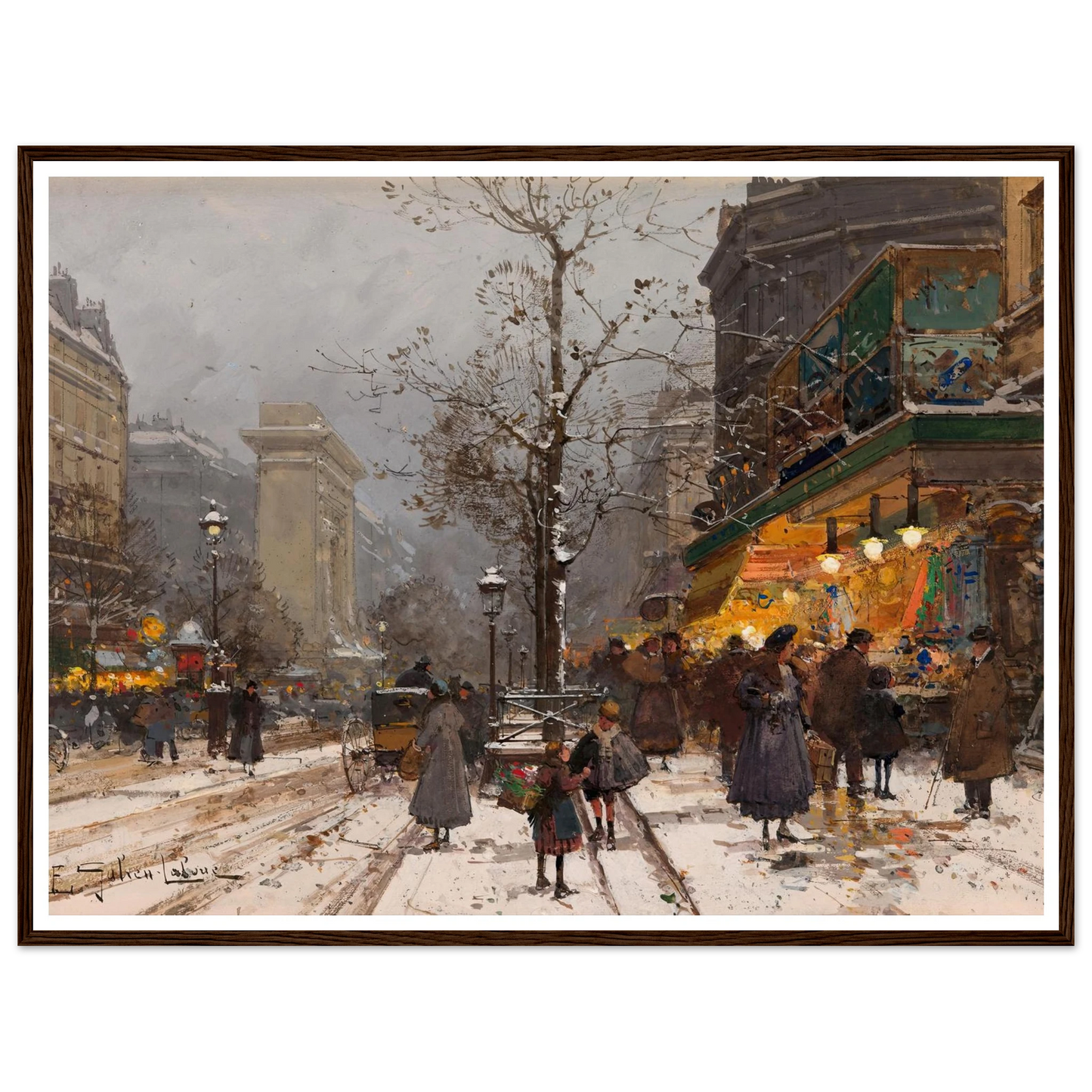 Boulevard Bonne – Nouvelle sous la neige Art Print | Eugene Galien Laloue-Quipham Collections