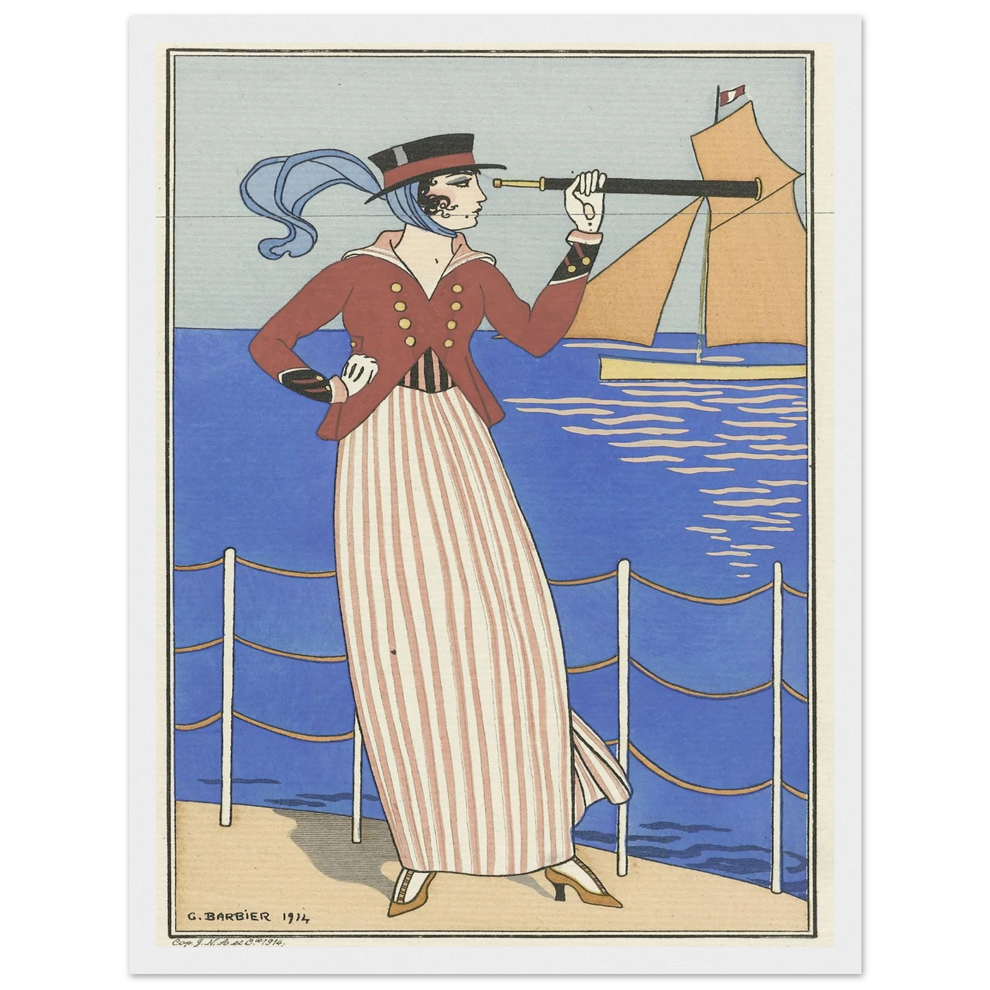Costume de Yacht (1914) Art Print | George Barbier-Quipham Collections