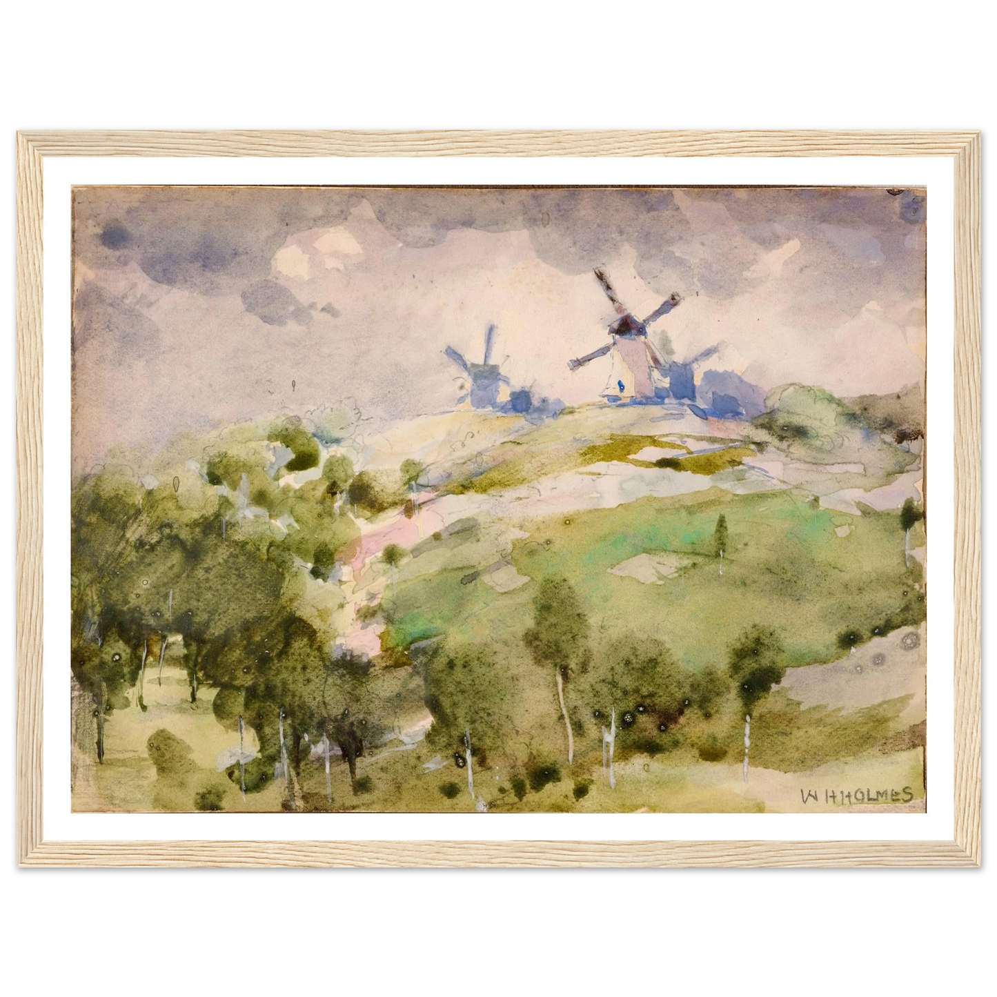 Windmills Art Print | William Henry Holmes-Quipham Collections
