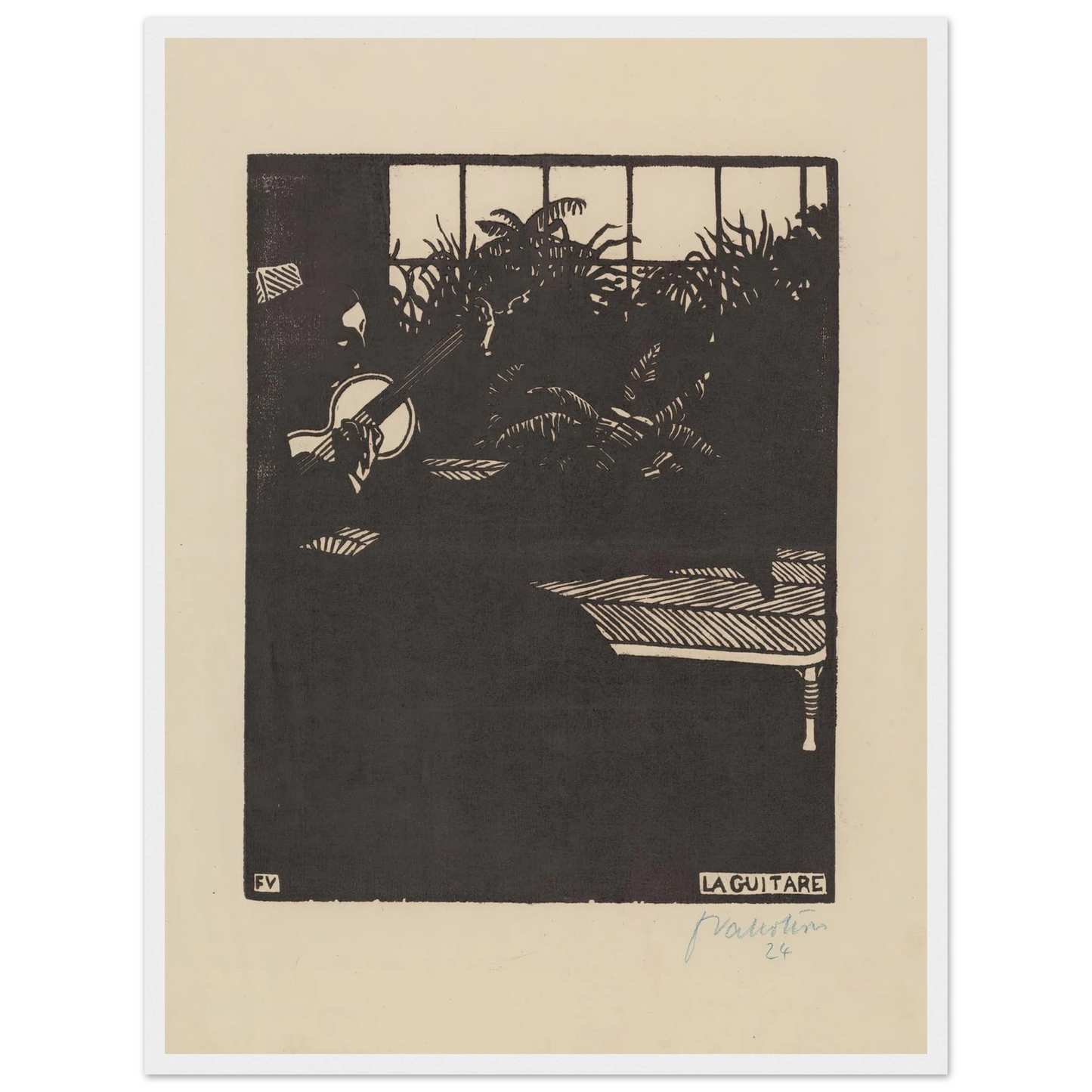 La guitare (1897) Art Print | Felix Vallotton-Quipham Collections
