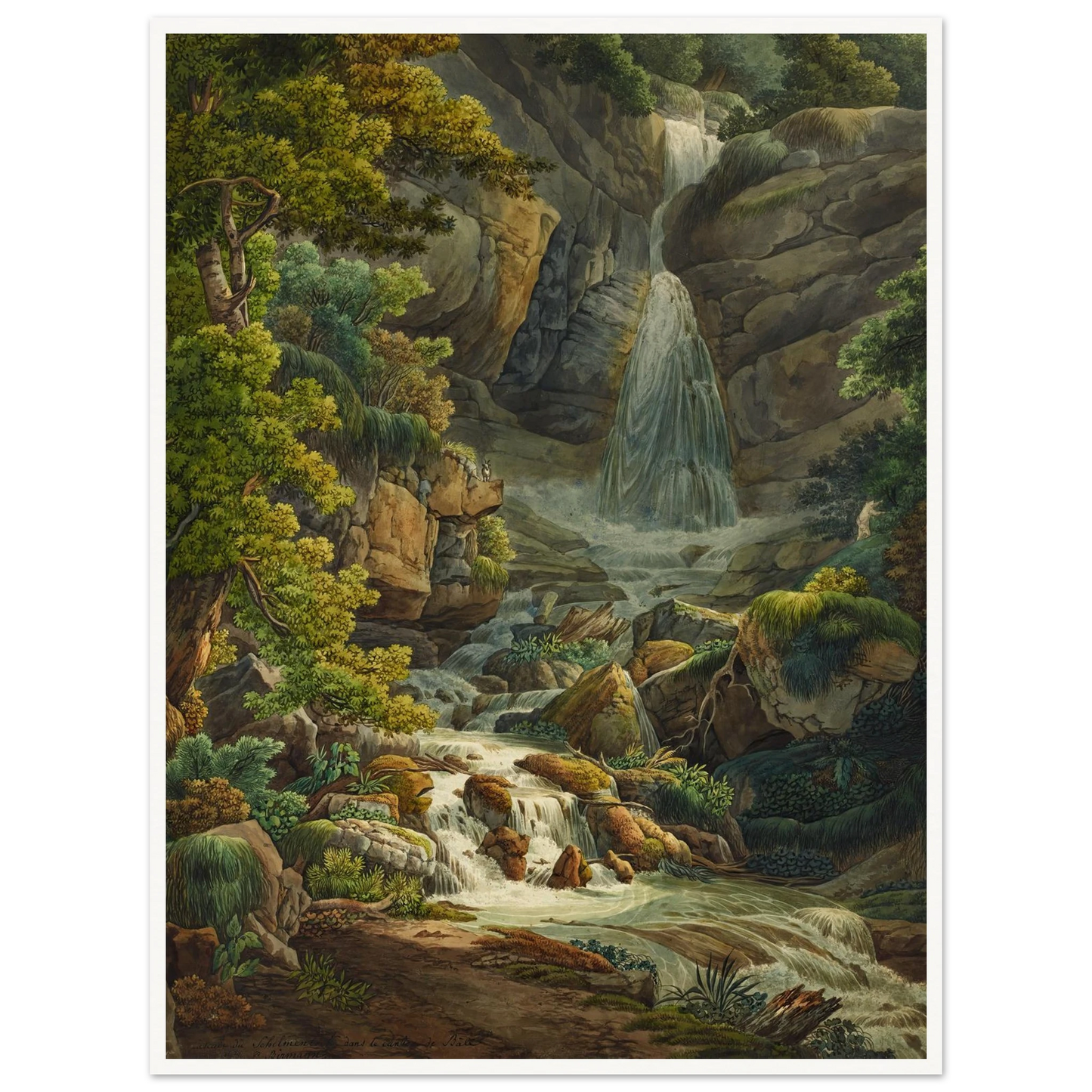 Schelmenloch, Wasserfall Art Print | Peter Birmann-Quipham Collections