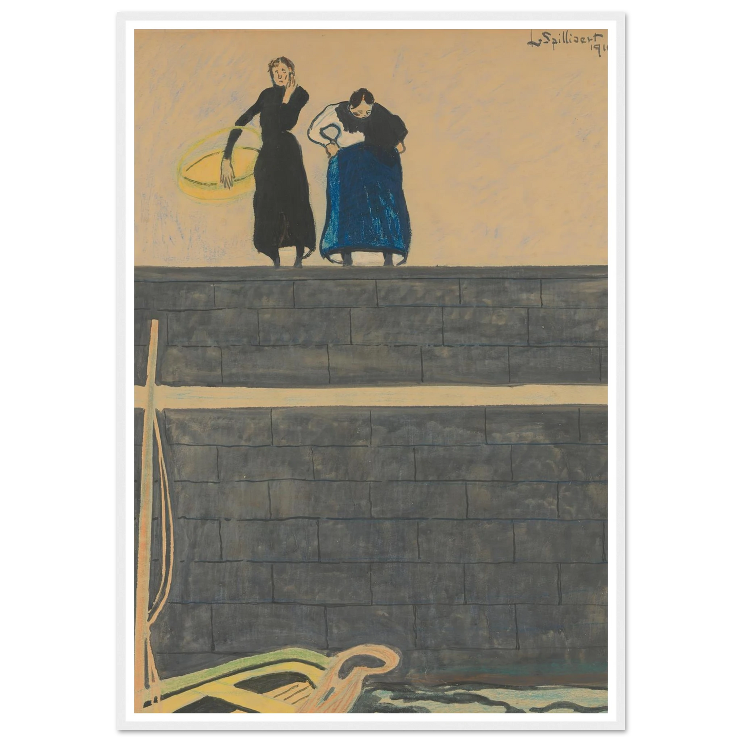 Vissersvrouwen op de kaai (1910) Art Print | Leon Spilliaert-Quipham Collections