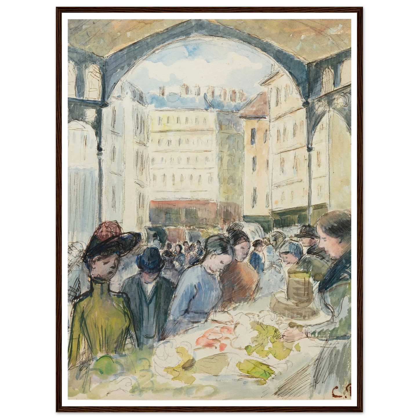 Les Halles centrales; le marché aux légumes Art Print | Camille Pissarro-Quipham Collections