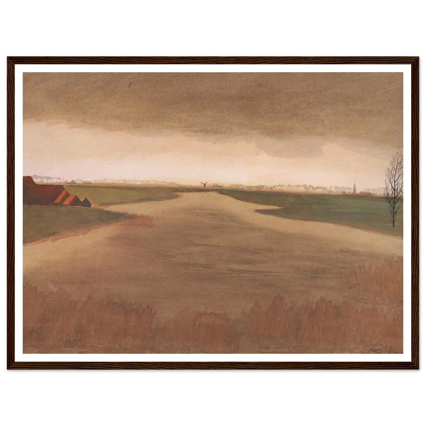 Landschap – Keignaertkreek te Zandvoorde (1931) Art Print | Leon Spilliaert-Quipham Collections