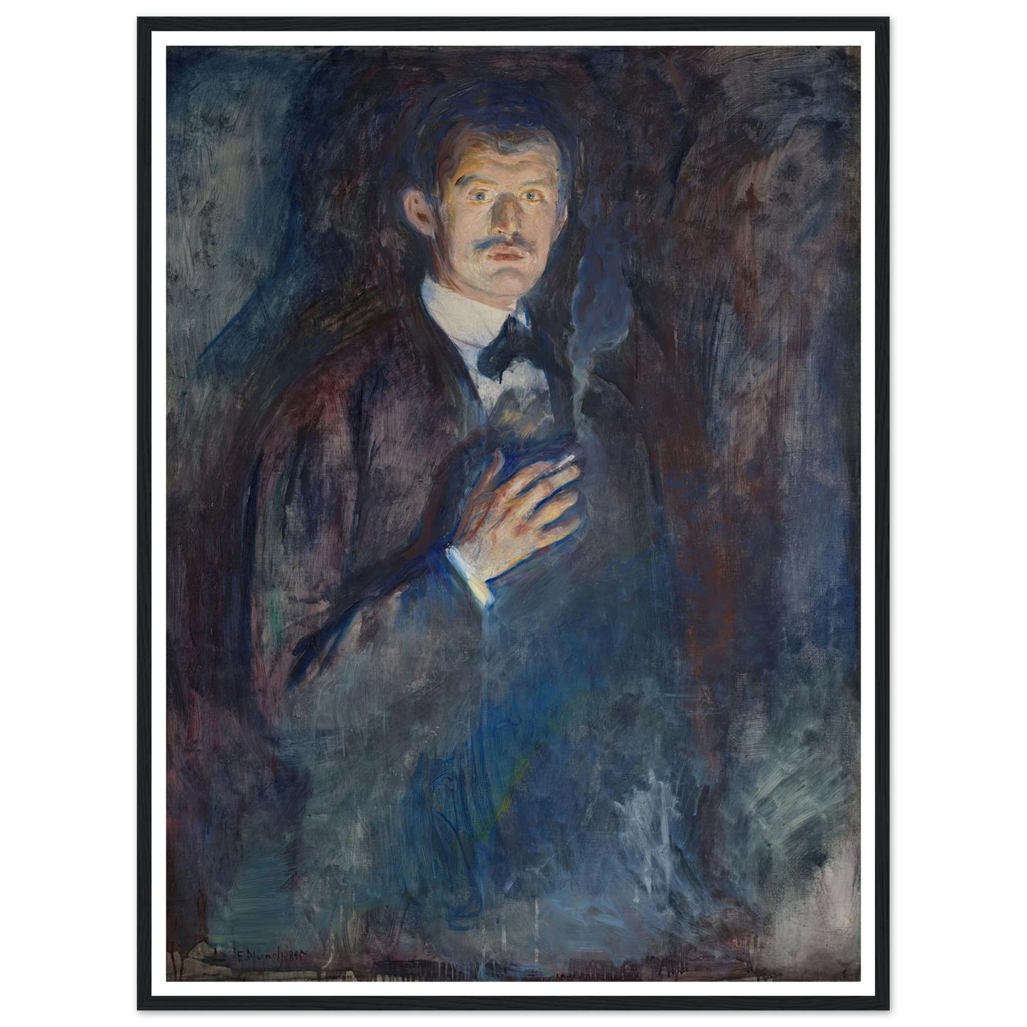 Self-Portrait with Cigarette (1895) Art Print | Edvard Munch-Quipham Collections