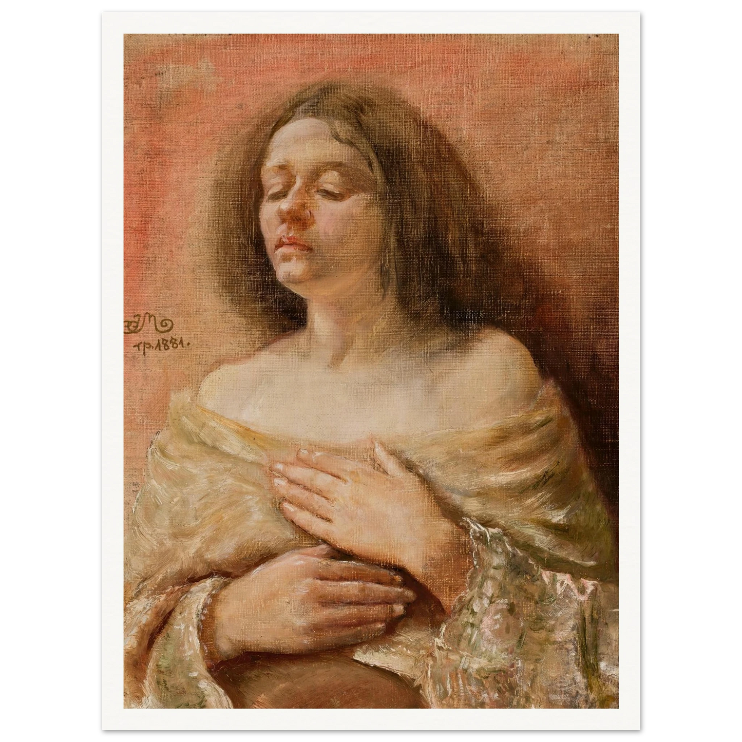 Portrait study of a woman (1881) Art Print | Jan Matejko-Quipham Collections