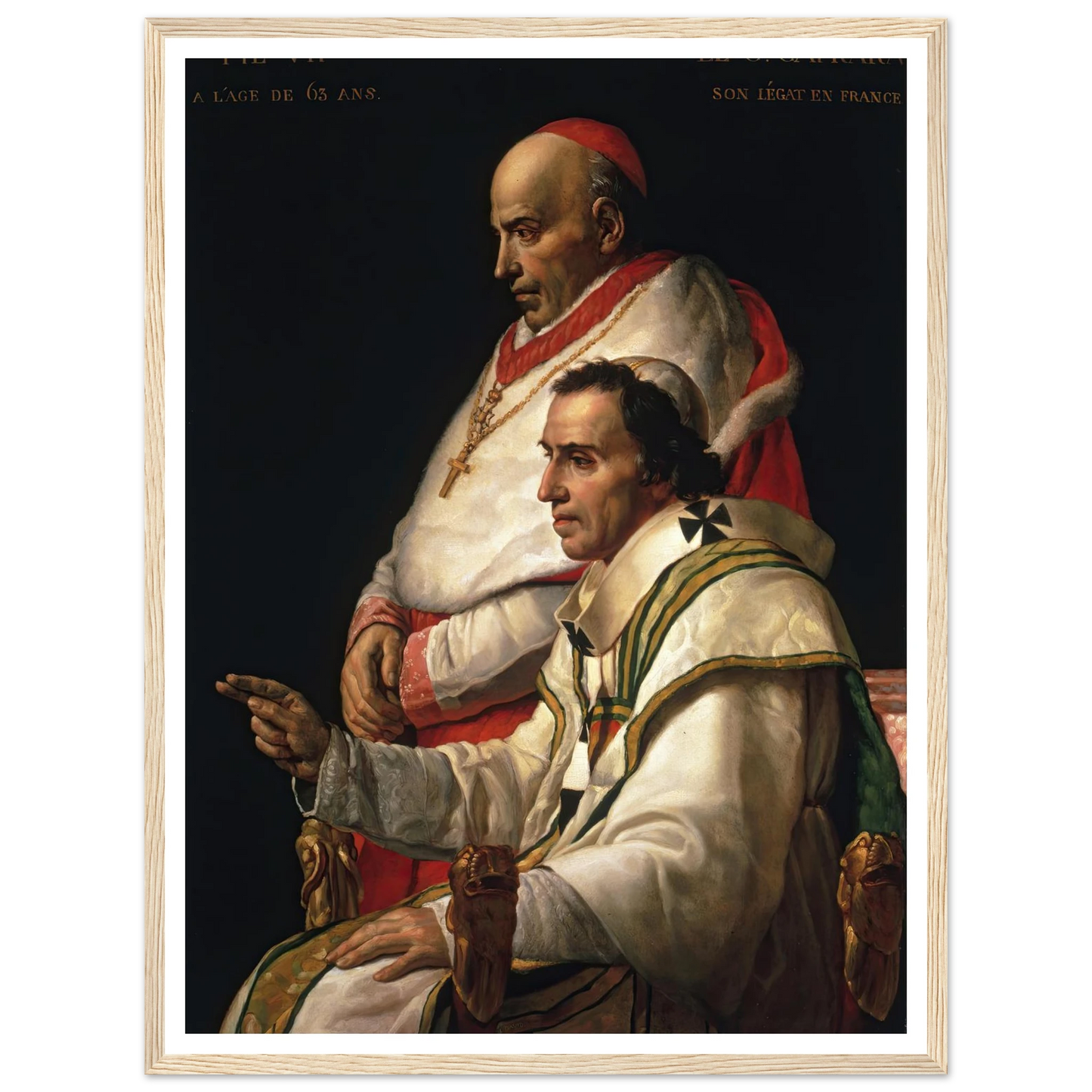 Portrait Of Pope Pius VII And Cardinal Caprara (1805) Art Print | Jacques Louis David-Quipham Collections