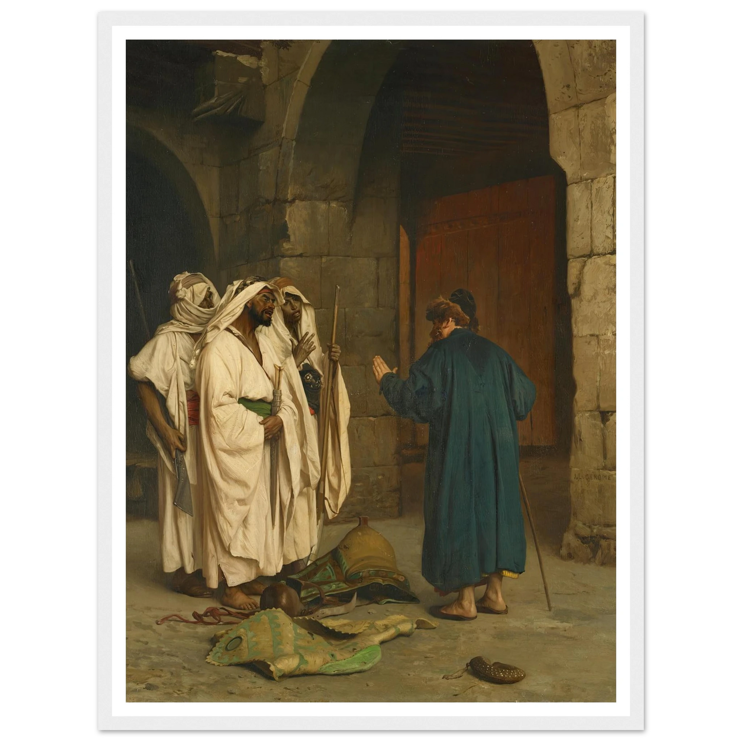 Old Jew with three Arabs Art Print | Jean Leon Gerome-Quipham Collections