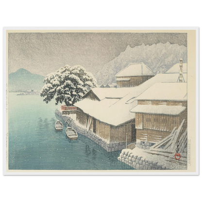 Ishinomaki no bosetsu (Evening Snow at Ishinomaki) (1935) Art Print | Kawase Hasui-Quipham Collections