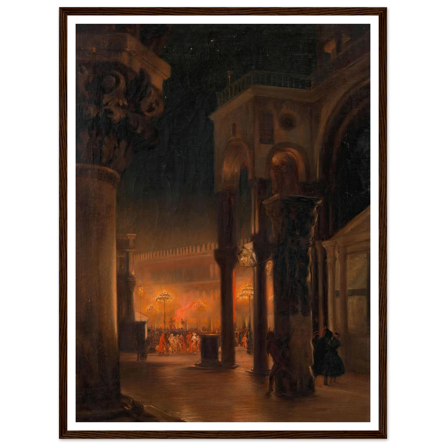 Karneval am Markusplatz in Venedig bei Nacht (1887) Art Print | Josef Hoffmann-Quipham Collections