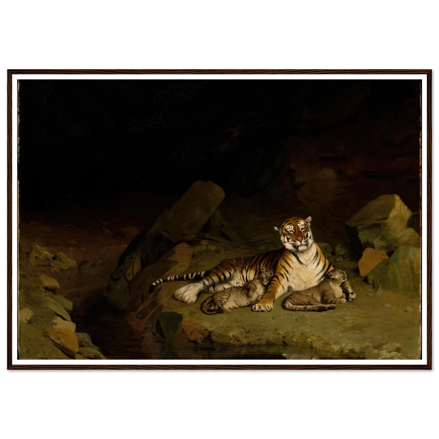 Tiger and Cubs (ca. 1884) Art Print | Jean Leon Gerome-Quipham Collections