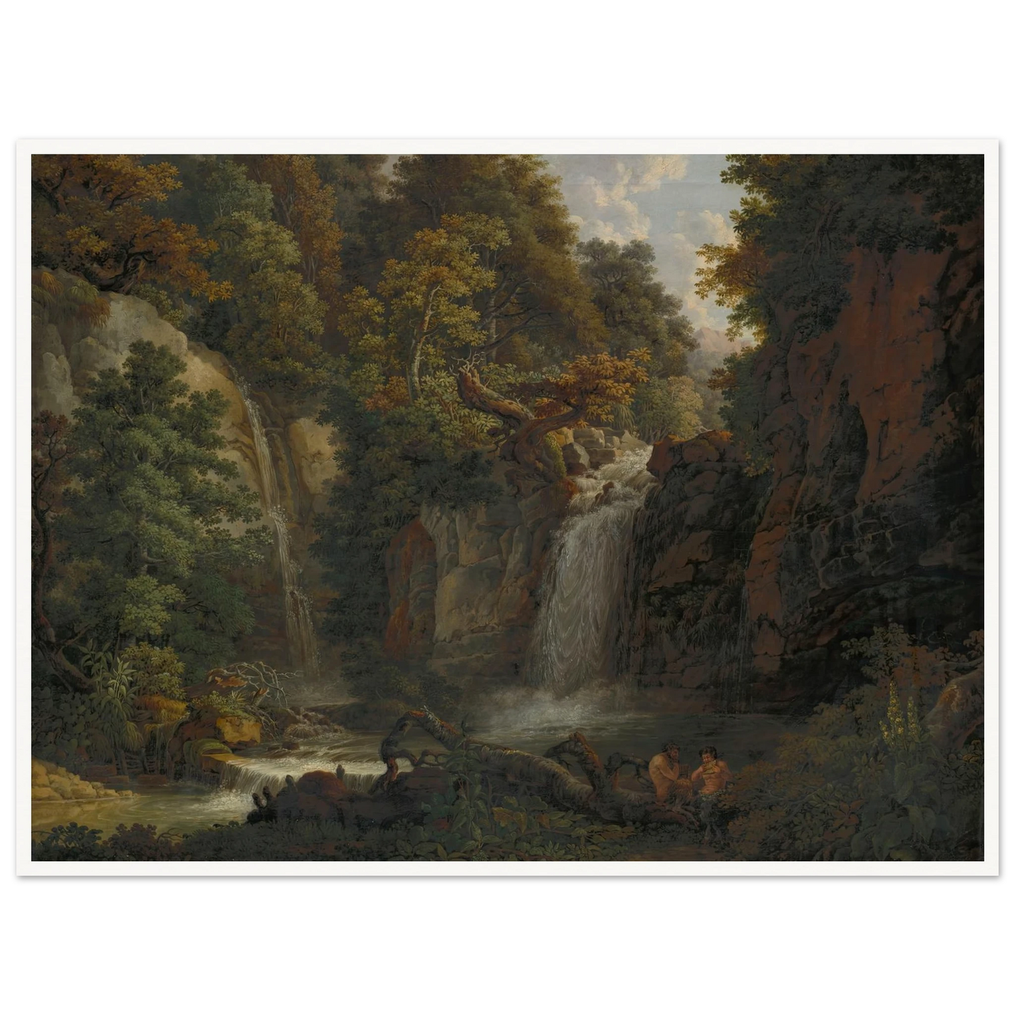 The Giessen near Zeglingen with Two Satyrs Playing the Panflute Art Print | Peter Birmann-Quipham Collections