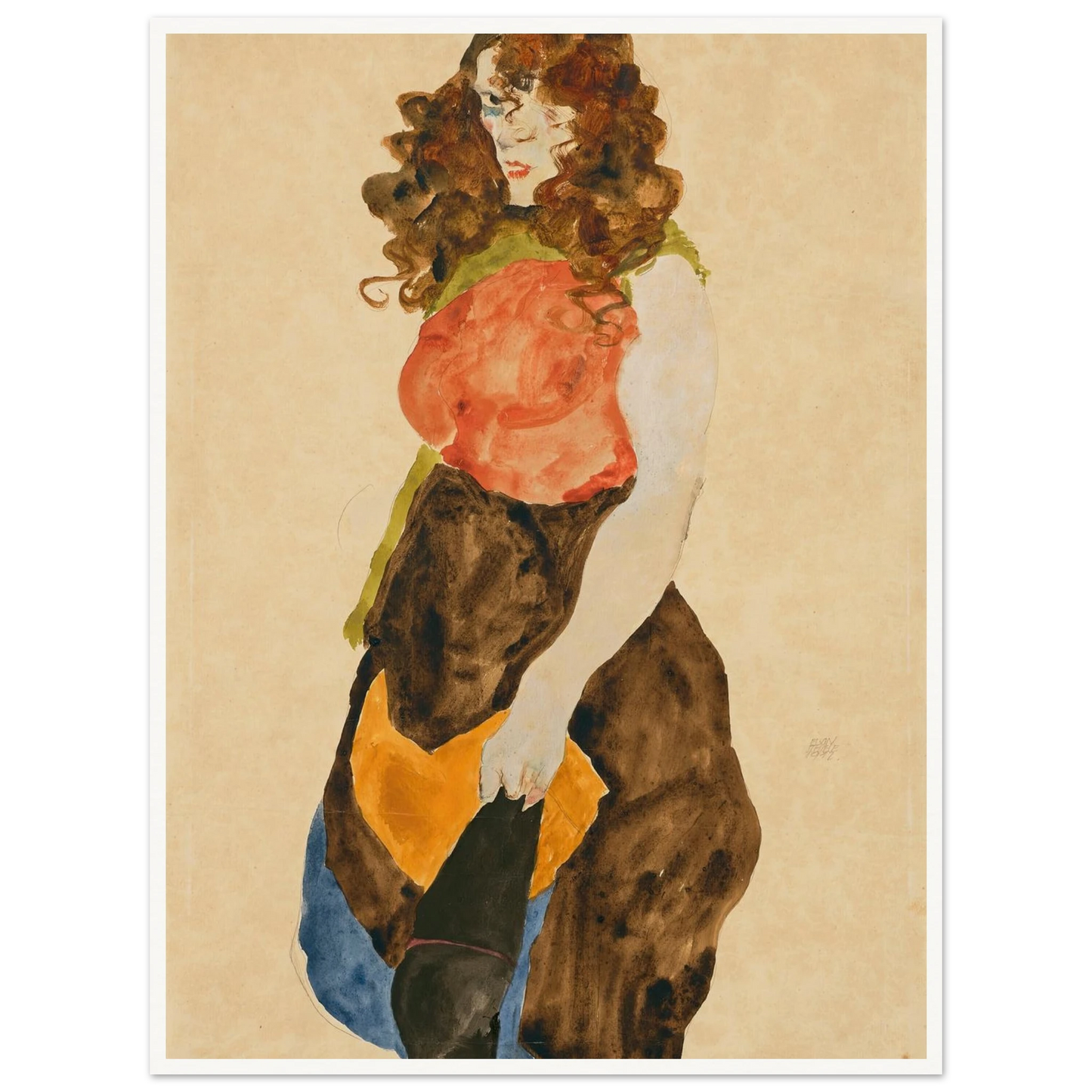 Stehende Frau (Dirne) (1912) Art Print | Egon Schiele-Quipham Collections