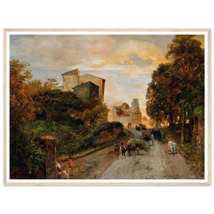 Village street at sunset (1894) Art Print | Oswald Achenbach-Quipham Collections